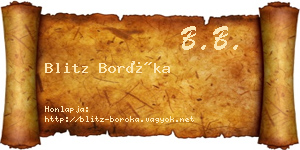 Blitz Boróka névjegykártya
